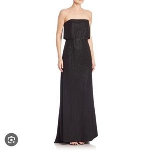 Stunning NBW Beaded Halston Sparkling Black Tie Evening Gown Sz 8 (bridesmaid)